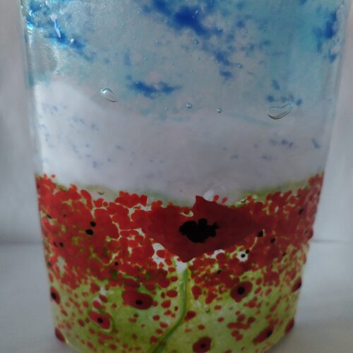 Fused Glass Poppy Curve